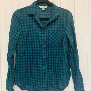 blue& green old navy flannel
